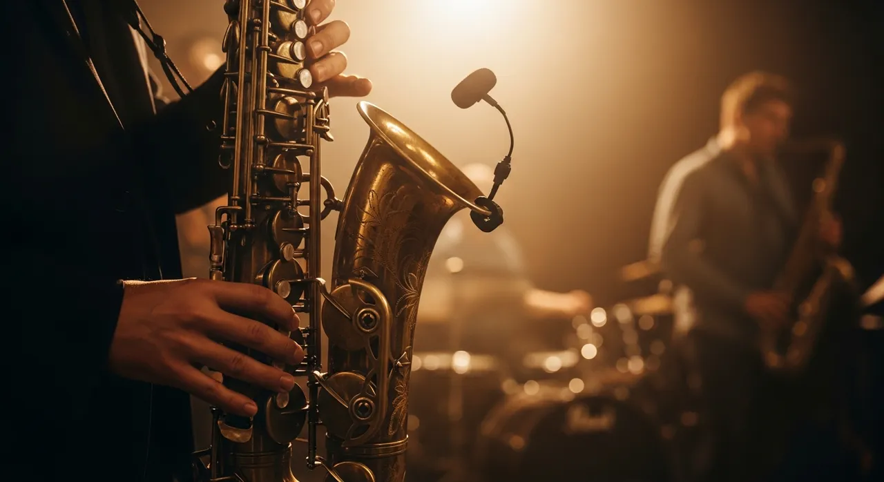Close up of an alto saxophone